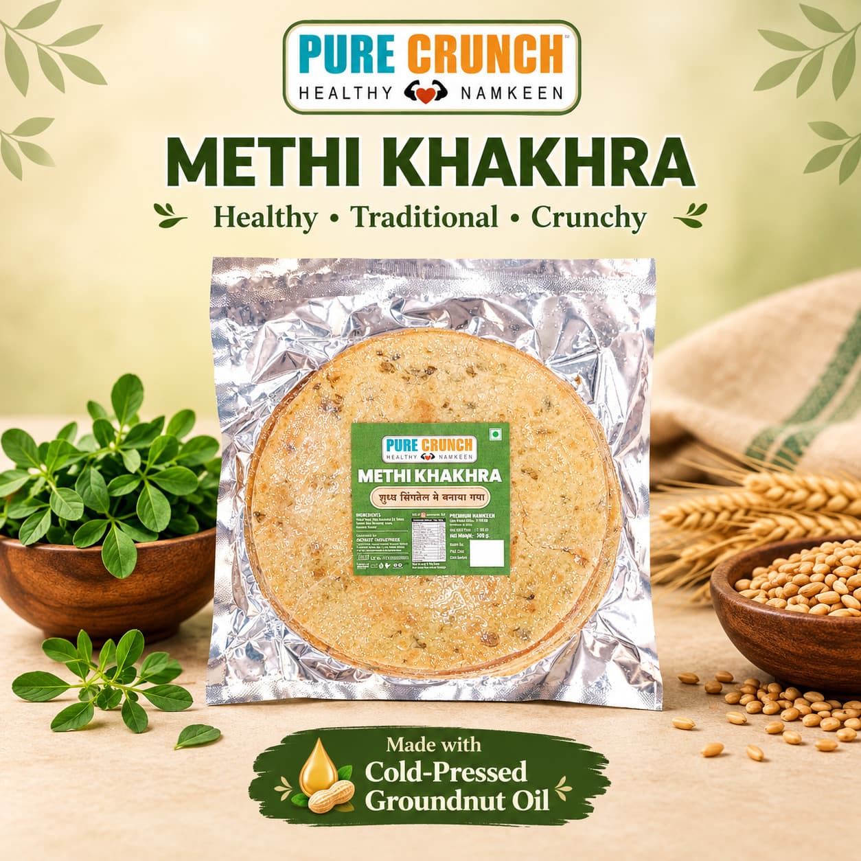 Methi Khakhra packaging